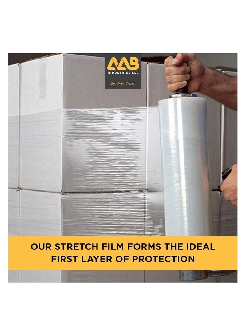 Generic Stretch Film Roll/Wrap 50 cm x 23 Microns x 300g Core for Packaging, Heavy Duty Pallet Wrapping Film - Single Roll (2 kg x 300g, Clear)  - Image 2