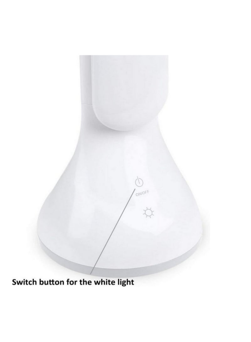 1 قطعة مصباح طاولة LED قابل للطي وقابل للتعتيم مع تقويم ودرجة حرارة وساعة منبه وأضواء غلاف جوية متغيرة الألوان - Image 3