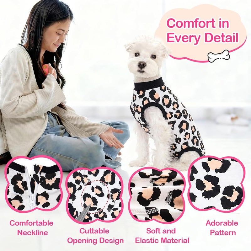 Coppthinktu Pink Medium Dog Surgery Recovery Suit for Dogs After Surgery, Dog Onesie Bodysuit Neuter Spay Puppy Suits, Male Female Post-Op Surgery Clothes Wounds E-Collar Cone Alternative Anti Licking - Image 3