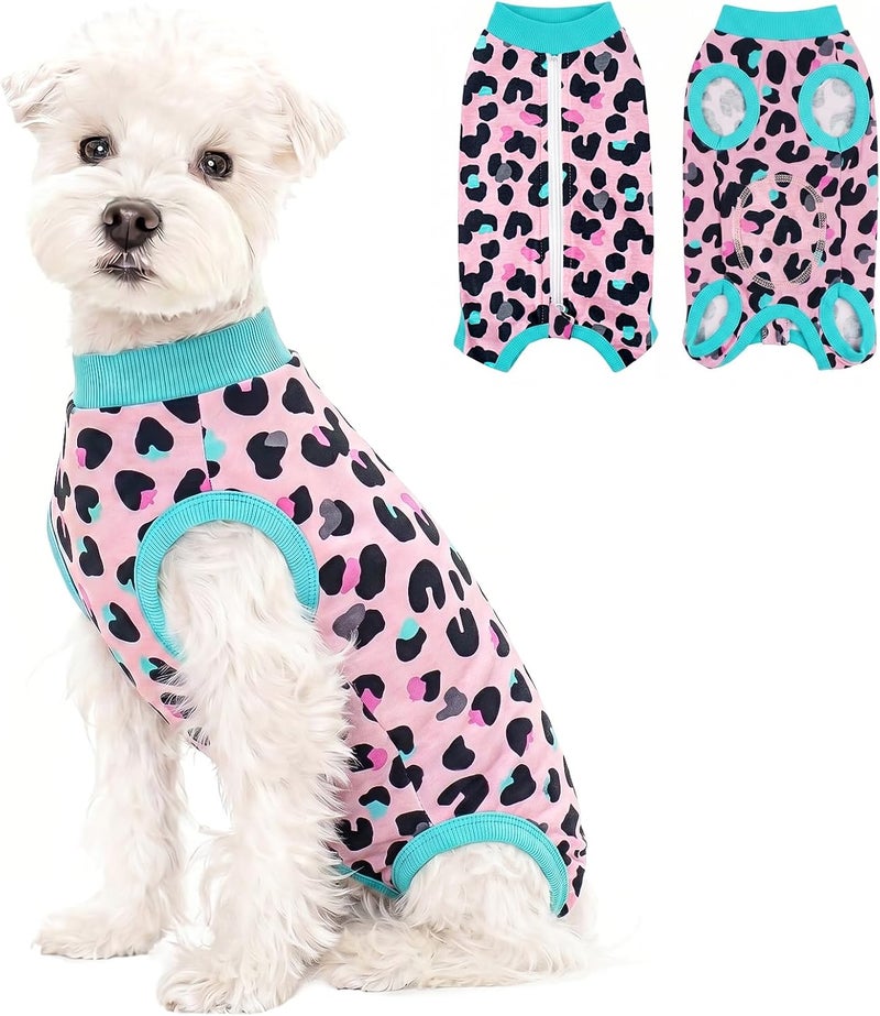Coppthinktu Pink Medium Dog Surgery Recovery Suit for Dogs After Surgery, Dog Onesie Bodysuit Neuter Spay Puppy Suits, Male Female Post-Op Surgery Clothes Wounds E-Collar Cone Alternative Anti Licking - Image 1