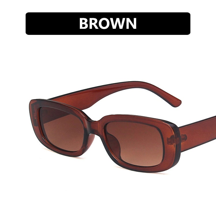Generic Fashion Rectangle Sunglasses Women 2020 Tea frame tea slices 