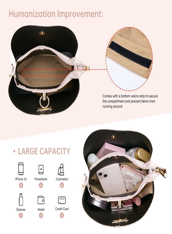 KALIDI FANCY FOREST Crossbody Bag for Women Shoulder Tote Handbag PU Leather Bucket Bag Cross body Purse with Adjustable Strap, Multi Pockets - Image 4