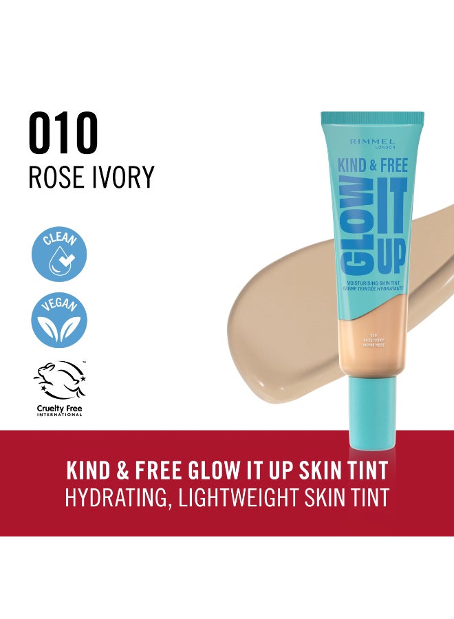 RIMMEL LONDON كند آند فري جلو إت أب مرطب تينت للبشرة - 010 - روز آيفوري، 30 مل - Image 2