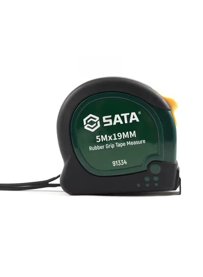 SATA ST91335ME Rubber Grip Tape Measure Metric/SAE Scale 5m x 19mm - Image 1