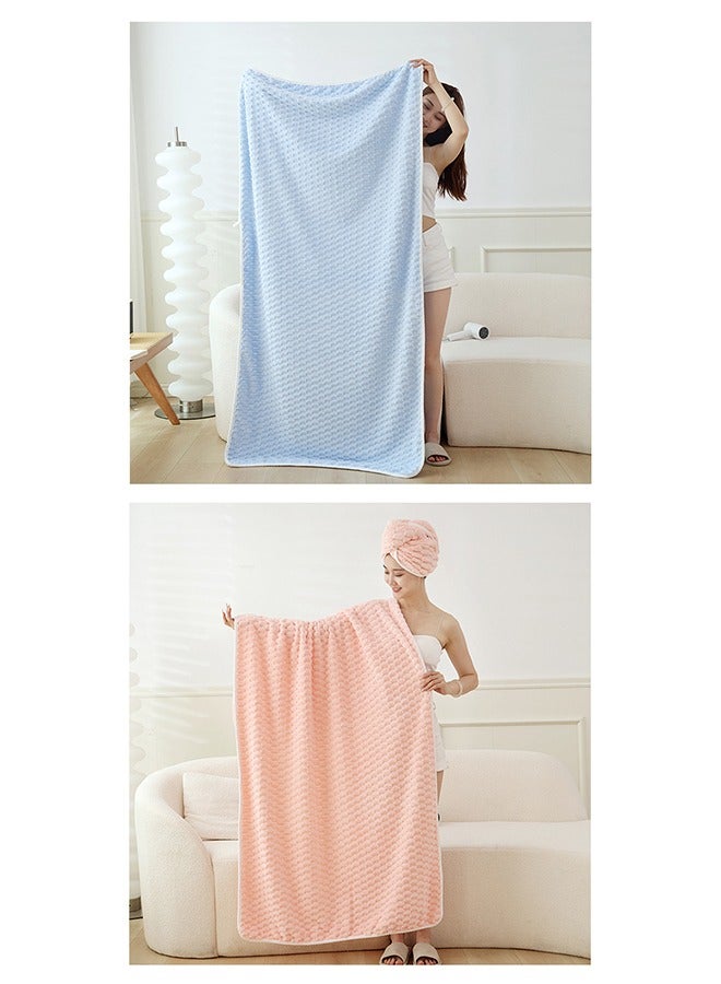 Coral Fleece Bath Towel，Super Soft Bath Towel,,Extra thick bath towel ,Water-absorbent and quick-drying,70 x 140 cm, Pink  - Image 4