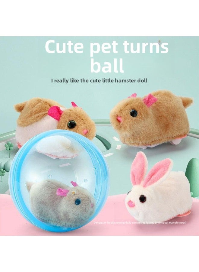 Shake The Same Electric Rabbit Cat Hamster Rolling Ball Cat Electronic Plush Dog Dog Toy Explosion Unlimited-Color:❣[color Box] Yellow And White Hamster Crawling Ball (pink Ball)❣-Specifications:❣With Rechargeable Battery + Charger❣  - Image 2