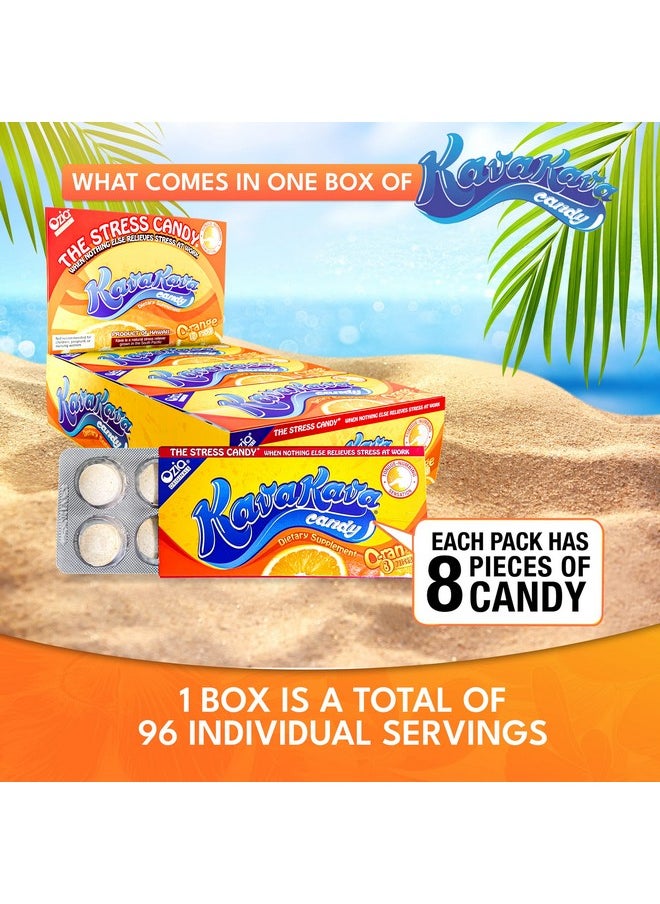 Ozia Originals Kava Kava Candy - 8 Kava Candies Per Pack, Kava Extract Stress Relief Supplement, Natural Kava Root Chill Happy Pill, Encourages Positive Mood - Orange Flavor, 1 Box (12 Packs)  - Image 3