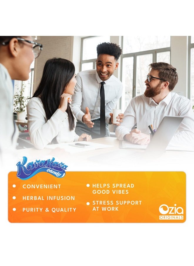 Ozia Originals Kava Kava Candy - 8 Kava Candies Per Pack, Kava Extract Stress Relief Supplement, Natural Kava Root Chill Happy Pill, Encourages Positive Mood - Orange Flavor, 1 Box (12 Packs)  - Image 2