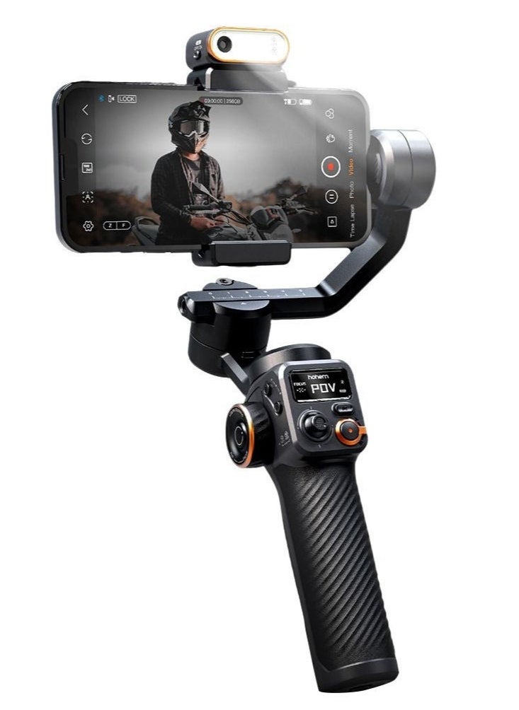Generic iSteady M6 Kit 3-Axis Smartphone Gimbal Stabilizer Anti-shake Phone Vlog Gimbal 360° Rotatable OLED Large Screen with AI Vision Sensor & Fill Light Module Mini Tripod Storage Case 400g Payload R  - Image 1