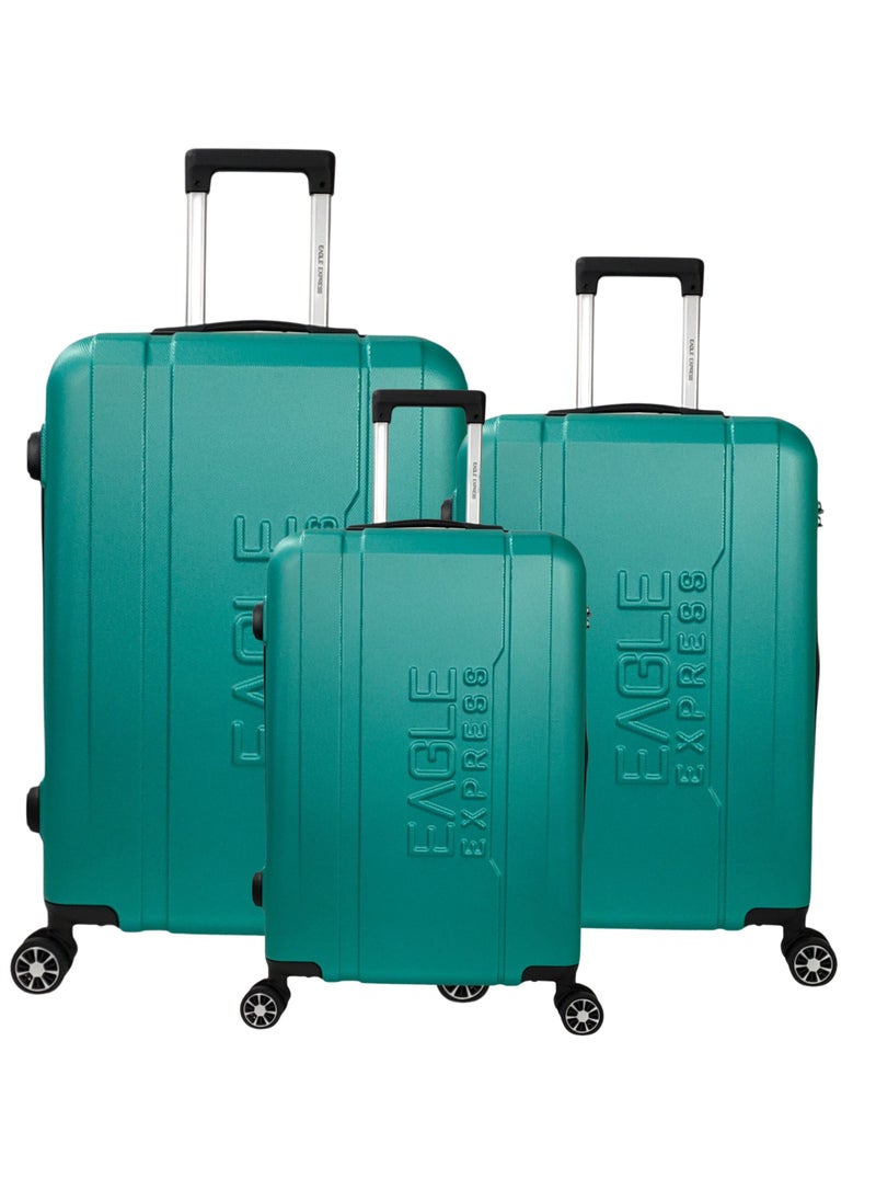 Eagle Express PATRON ABS HARD TROLLEY 20,24,28 inch 3 Piece Set AQUA MARIN  - Image 1