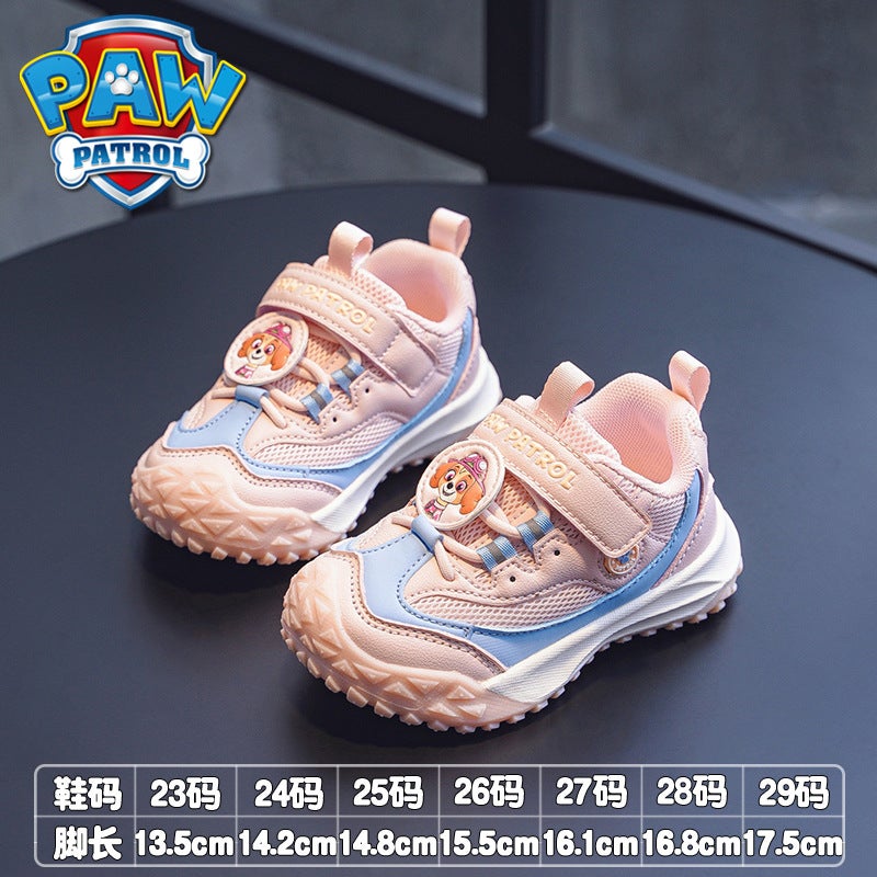 Wangwang Girls' Shoes Baby Girls' Shoes Breathable Mesh Toddler Shoes Soft Bottom Sports Functional Shoes - Image 1