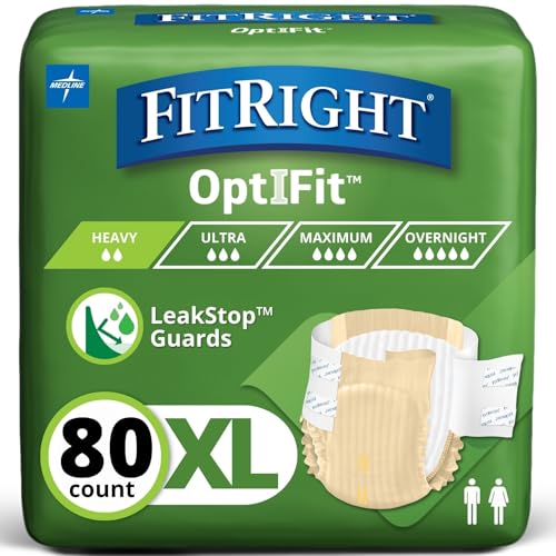 FitRight Adult Diapers Extra Heavy Absorbency XL Waist Size 56in64in 80 Count OptiFit Incontinence Briefs for Men and Women Disposable MoistureWicking Leak Protection - Image 2