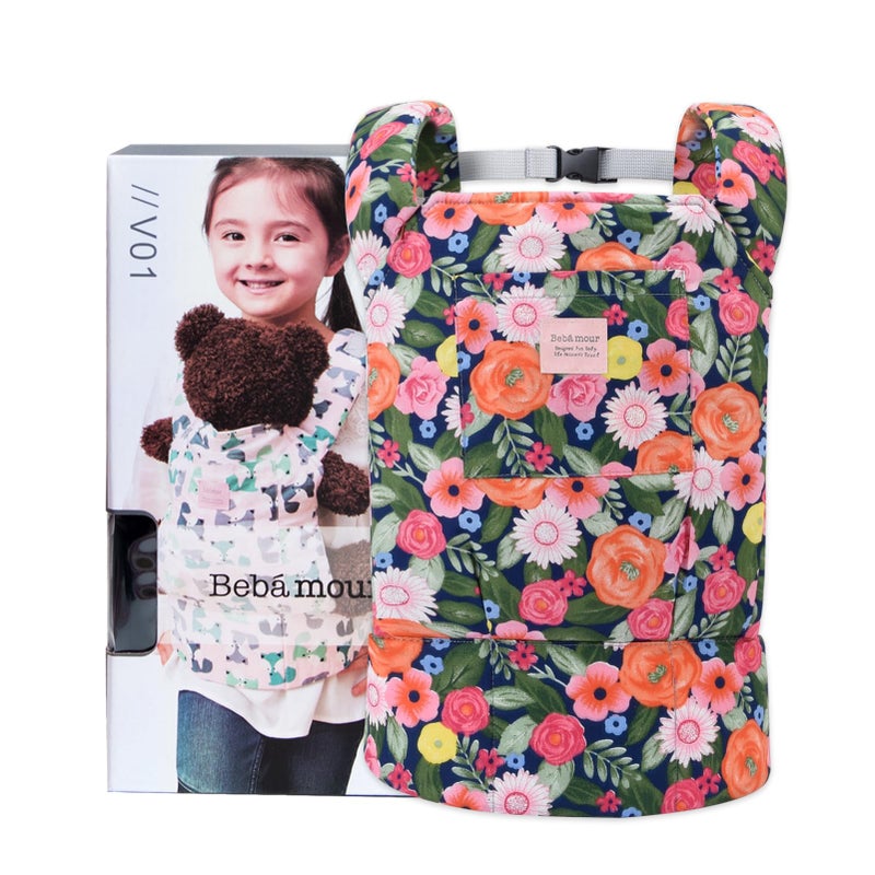 Bebamour Doll Carrier Original Reborn Baby Doll Carriers for Doll Toys Doll Carrier for Girls and Boys Red Flower - Image 2