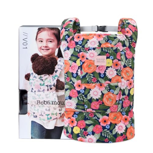 Bebamour Doll Carrier Original Reborn Baby Doll Carriers for Doll Toys Doll Carrier for Girls and Boys Red Flower - Image 1