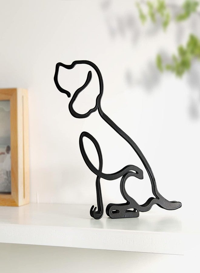 KOLYMAX Dog Minimalist Art Wall Sculpture, Abstract Metal Wire Geometric Line Drawing Art Statue (Beagle) - Image 1