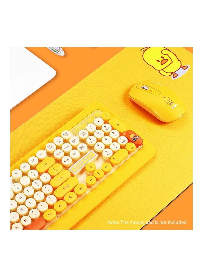 NIBEMINENT 2-Piece Wireless Keyboard And Optical Mouse Set Yellow/Red/White  - Image 2