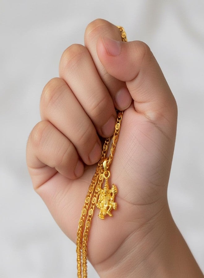 CHARMS Shree Ganesh Pendant Necklace – Gold Tone Ganpati Bappa Everyday Wear Locket - Image 4