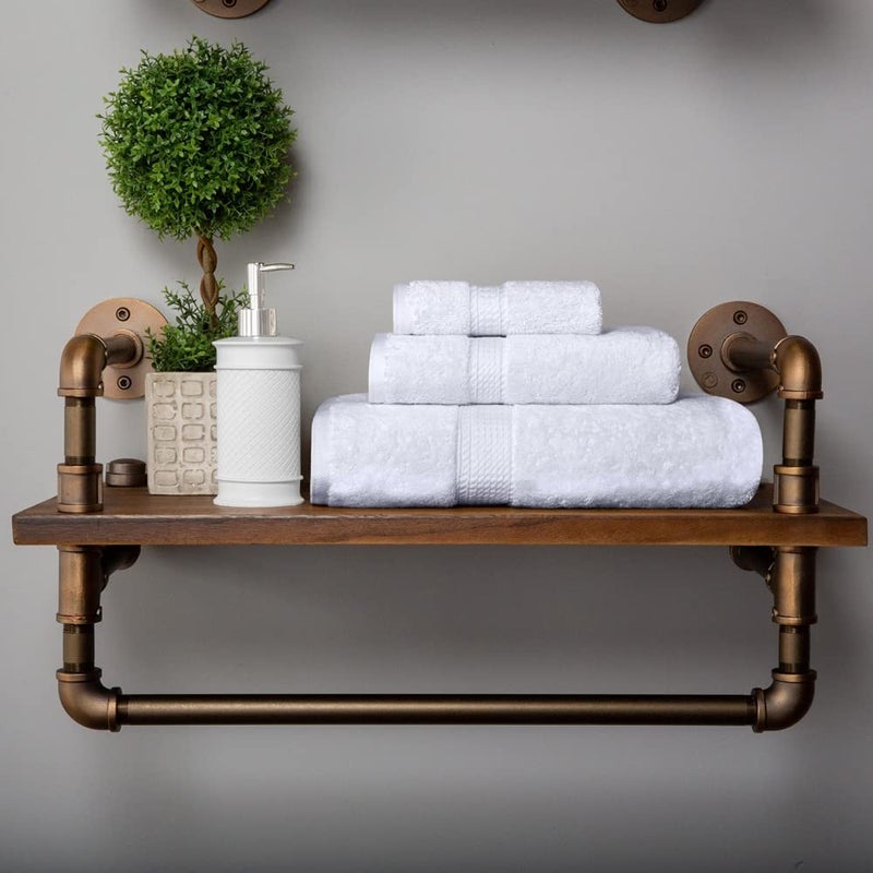 سوبيريور مجموعة مناشفات القطن المصرية المتفوقة 3 قطعة تشمل 1 حمام 1 يد 1 منشفة الوجه/مناشف فاخرة فاخرة فائقة الغسيل - Image 2