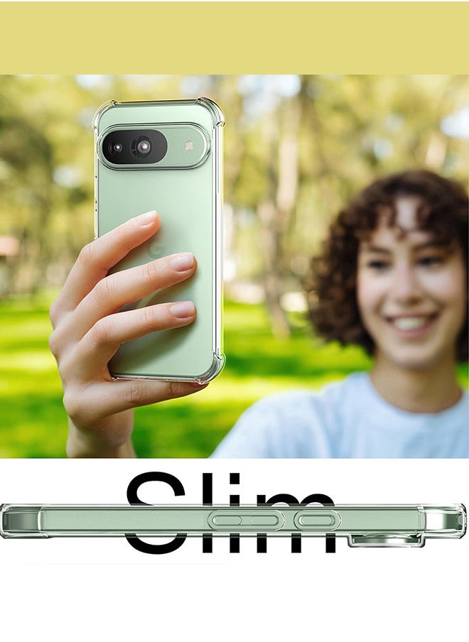 (for Google Pixel 9 Pro) TPU Case Shockproof Soft TPU Bumper and Hard PC Back Case Anti-Scratch,Drop Protection,Slim Fit Gorilla Case Cover