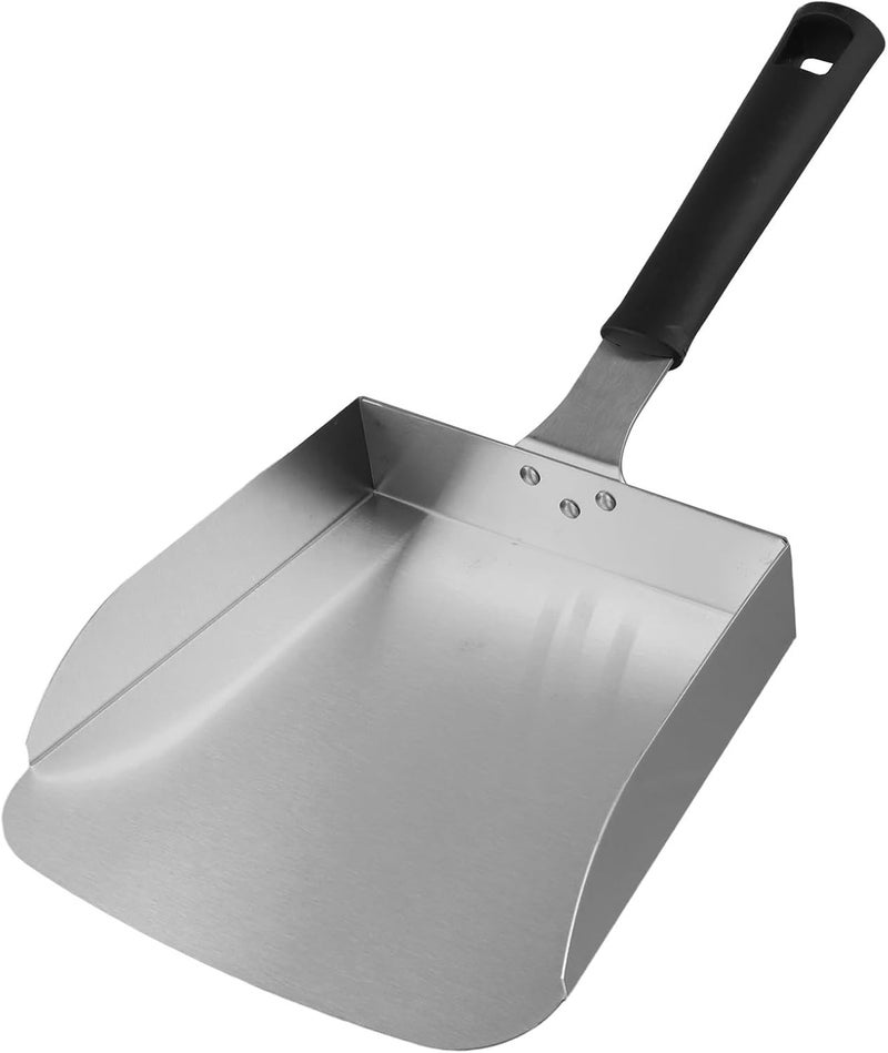 Stainless Steel Griddle Spatula with Wide Groove Design, 7.5 Inch Large Burger Flipper and Snack Transfer Tool for BBQ, Grill and Kitchen Cooking, Heat Resistant Handle - Image 1