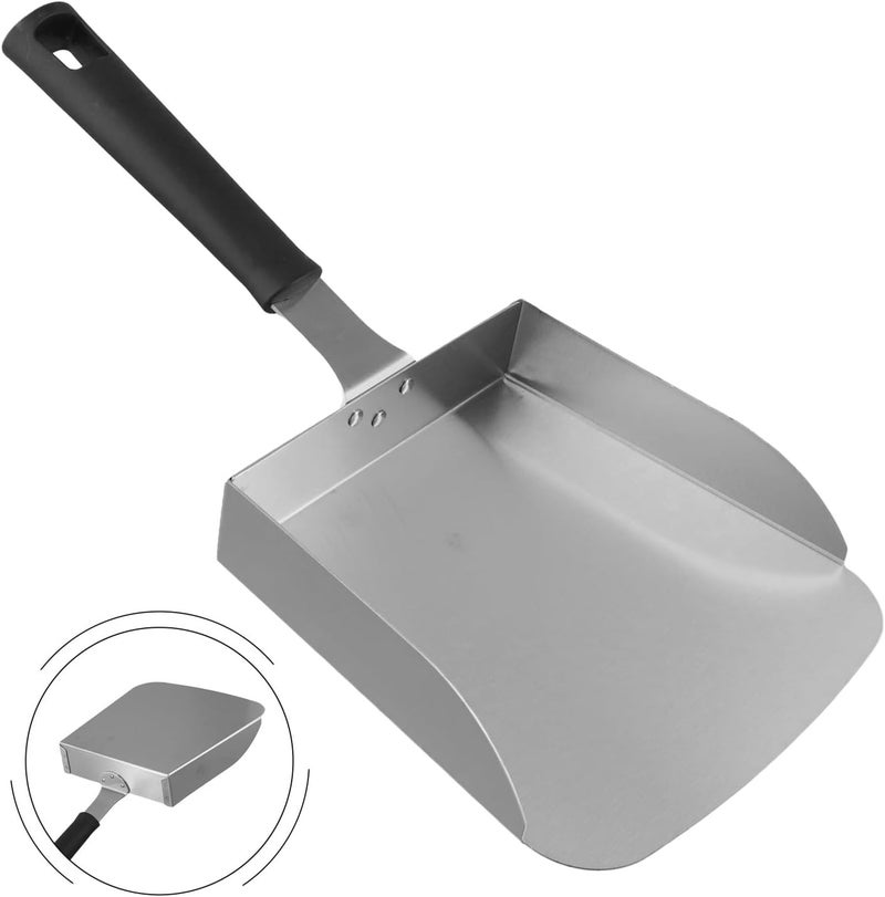 Stainless Steel Griddle Spatula with Wide Groove Design, 7.5 Inch Large Burger Flipper and Snack Transfer Tool for BBQ, Grill and Kitchen Cooking, Heat Resistant Handle - Image 5