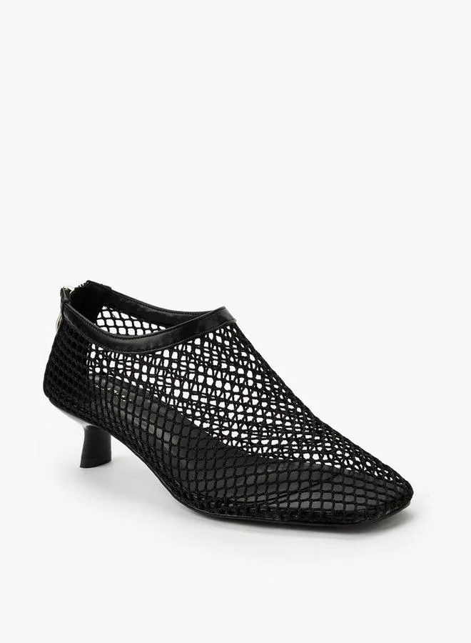 HAADANA Women Mesh Kitten Heel Shoes