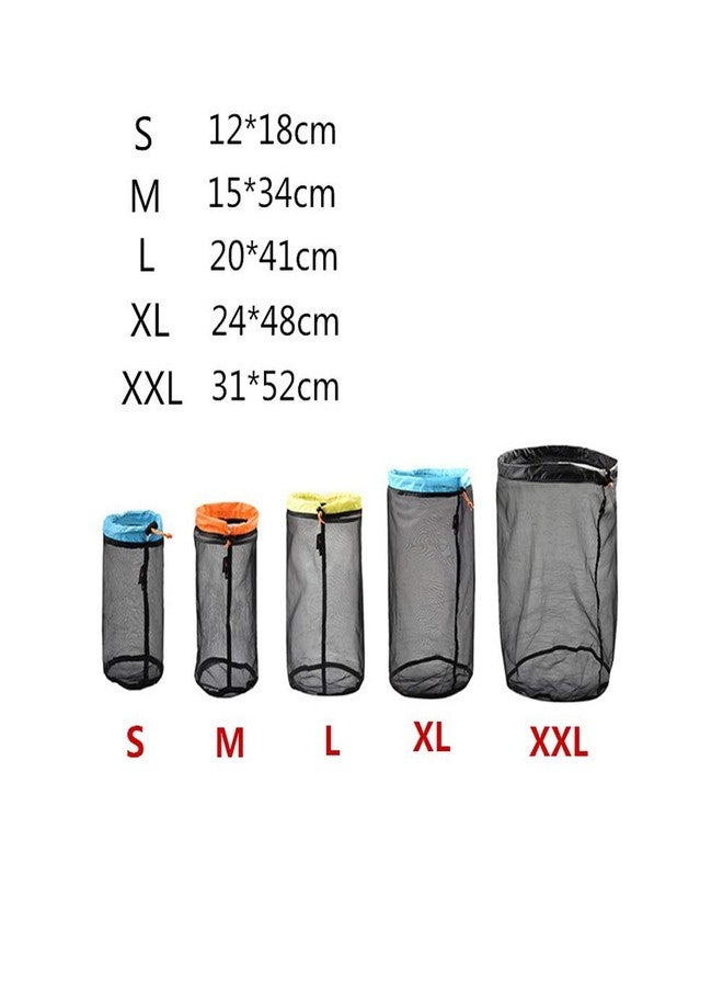 Mollytek Mesh Stuff Sack Set (S&M&L&XL&XXL) Nylon Mesh Drawstring Storage Bag Ultralight Ditty Bags for Camping Travel Hiking Outdoor Sports Backpacking Sleeping Bag Set of 5 - Image 3