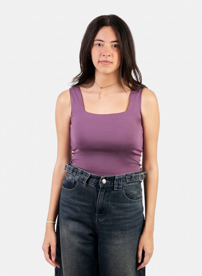 Bella vue SQUARE NECK TANK TOP - PURPLE - Image 1