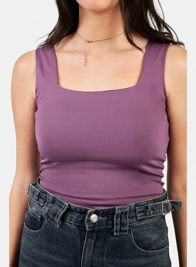 Bella vue SQUARE NECK TANK TOP - PURPLE - Image 3