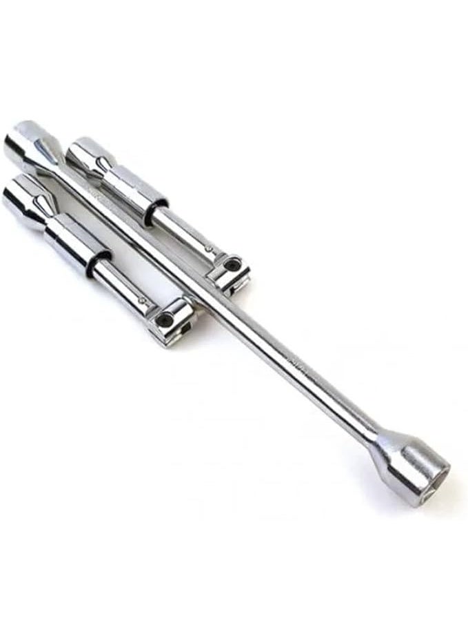 Folding Adjustable Cross Wheel Wrench for Car Tires with Multi-Size Socket Fit Durable Tire Bolt Tool for Emergency Roadside Use and Vehicle Maintenance - Image 3