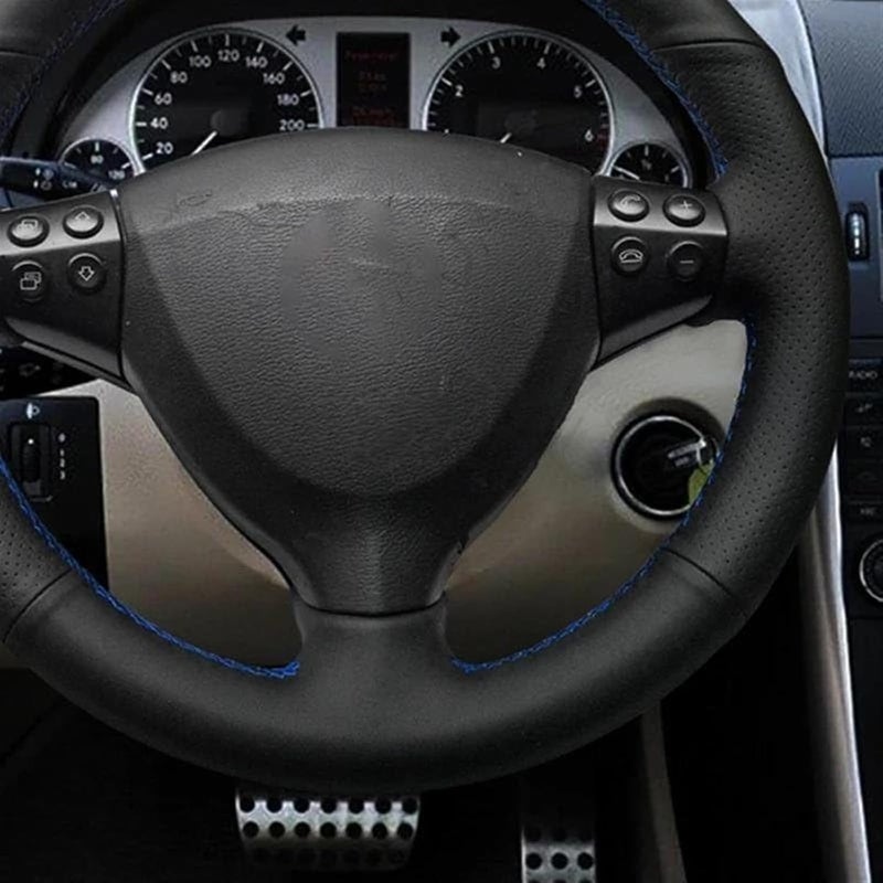 Wivplex Hand-Stitched Black Microfiber Leather Steering Wheel Cover - Image 5