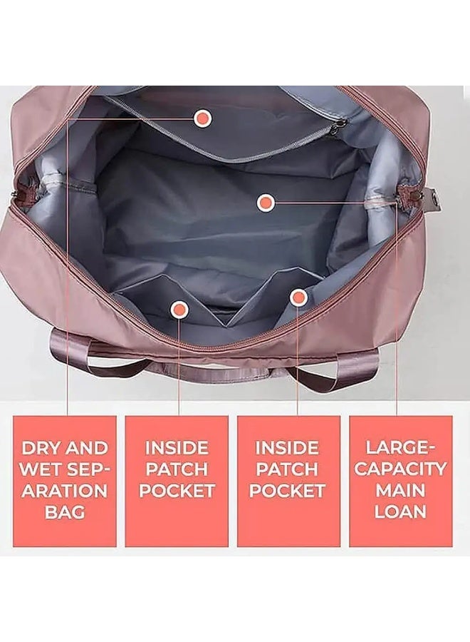 شنطة سفر دفل بيفانكي مقاومة للماء قابلة للطي خفيفة الوزن، كبيرة - بنفسجي فاتح - Image 2