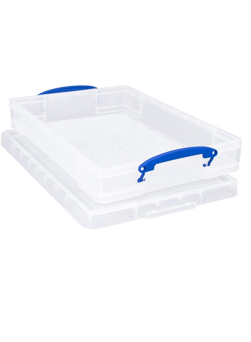 Really Useful Storage Box 10L Clear Transparent Stackable Plastic Storage Container, Space Saving Organizer Box with Lid for Home, Office, Kitchen & Closet Multi-Purpose Utility Storage - Image 2