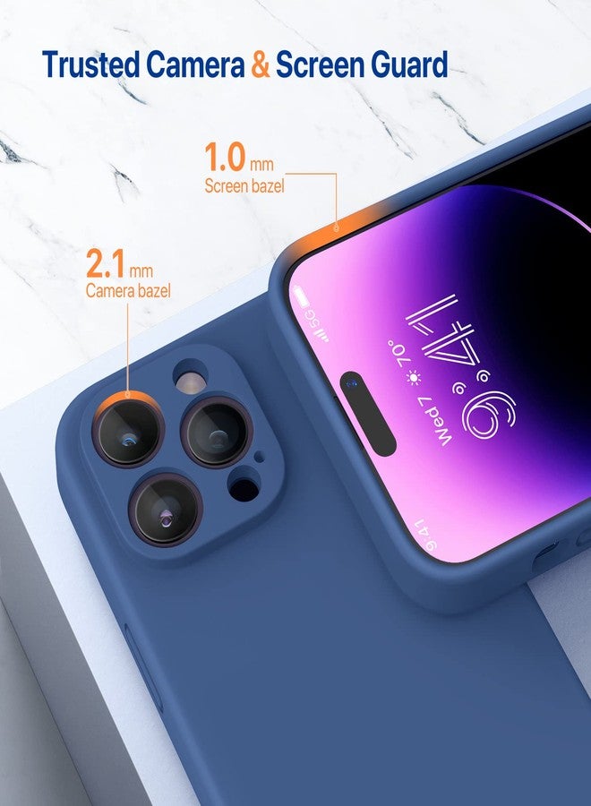 Miracase Designed for iPhone 14 Pro Case with Screen Protector, [Upgraded Camera Protection], Shockproof Liquid Silicone Rubber Phone Case Cover for 14 Pro 6.1 inch (Abyss Blue) - Image 5