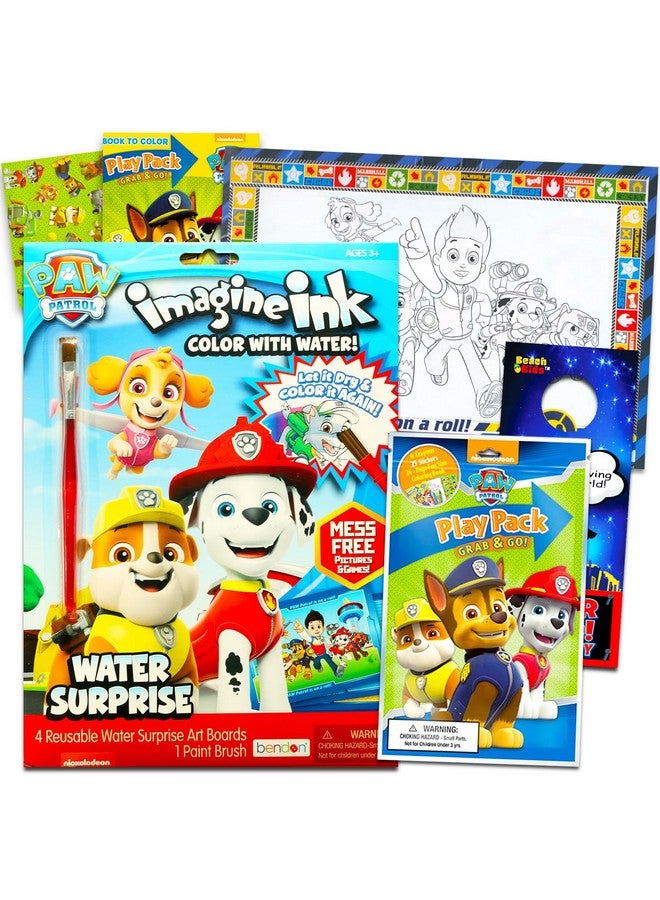 Bendon Paw Patrol Paint with Water Imagine Ink Coloring Book - Paw Patrol Activity Set Bundle Includes Reusable Paw Patrol Painting Book with Brush Plus More - Image 1