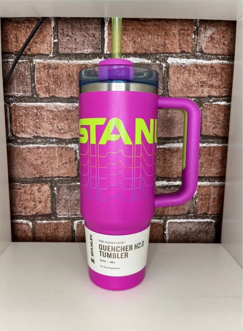 Stanley Reverb 40oz Insulated Stainless Steel Travel Mug – Hot Magenta Double-Wall Tumbler with Spill-Proof Lid & Reusable Straw – Keeps Drinks Hot or Cold for Hours – Large Leak-Resistant Eco-Friendly Cup for Travel, Office, Gym & Daily Hydration - Image 1