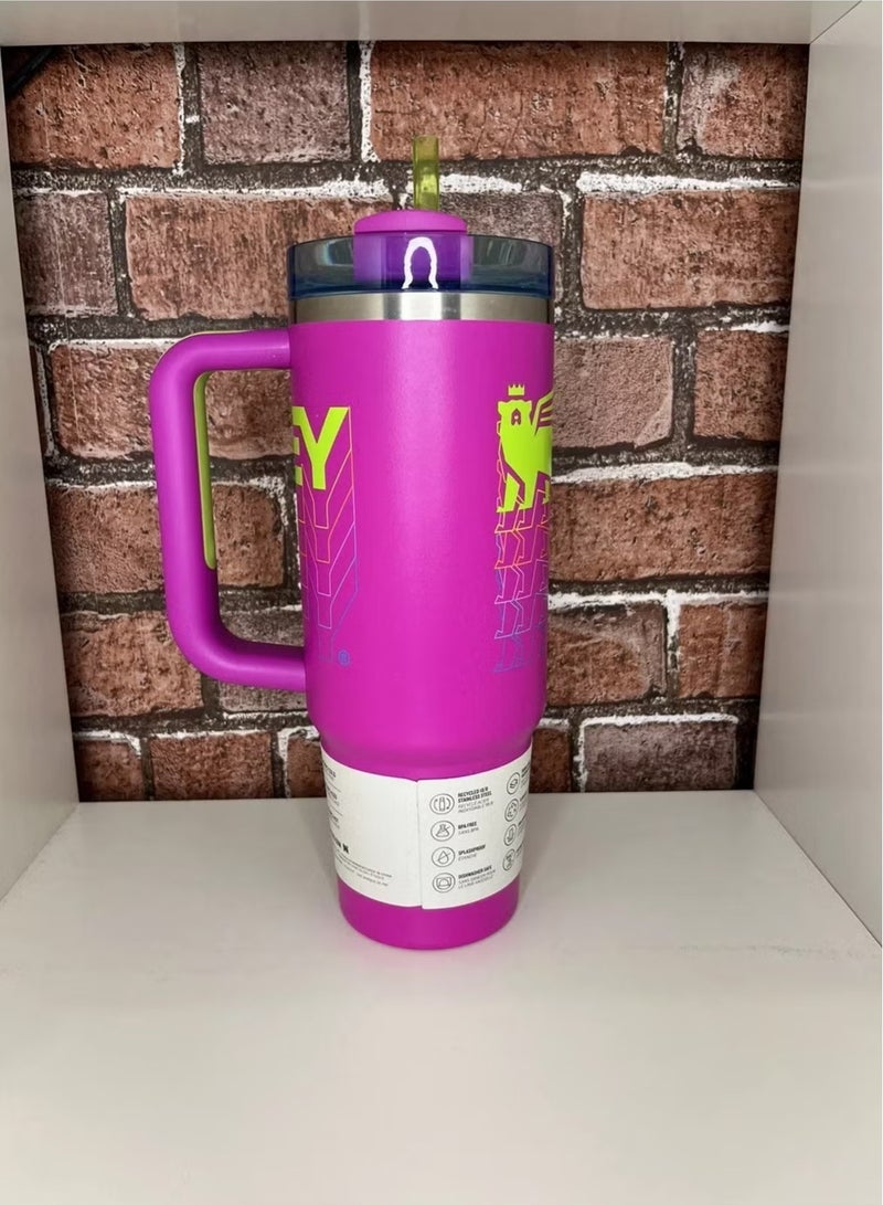 Stanley Reverb 40oz Insulated Stainless Steel Travel Mug – Hot Magenta Double-Wall Tumbler with Spill-Proof Lid & Reusable Straw – Keeps Drinks Hot or Cold for Hours – Large Leak-Resistant Eco-Friendly Cup for Travel, Office, Gym & Daily Hydration - Image 2