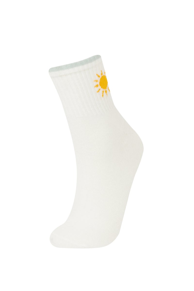 DeFacto Woman Printed 5 Piece Short Socks - Image 3