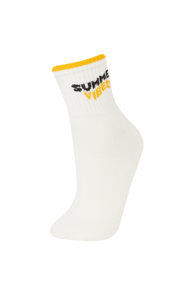DeFacto Woman Printed 5 Piece Short Socks - Image 5