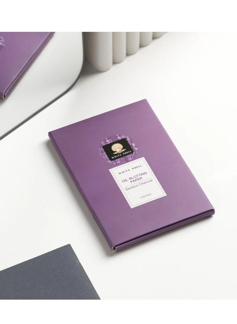 white shell Facial Oil Blotting Wipes 100 Pieces - Image 3