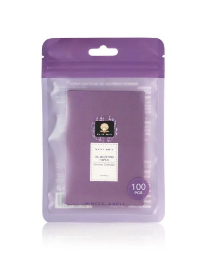 white shell Facial Oil Blotting Wipes 100 Pieces - Image 1
