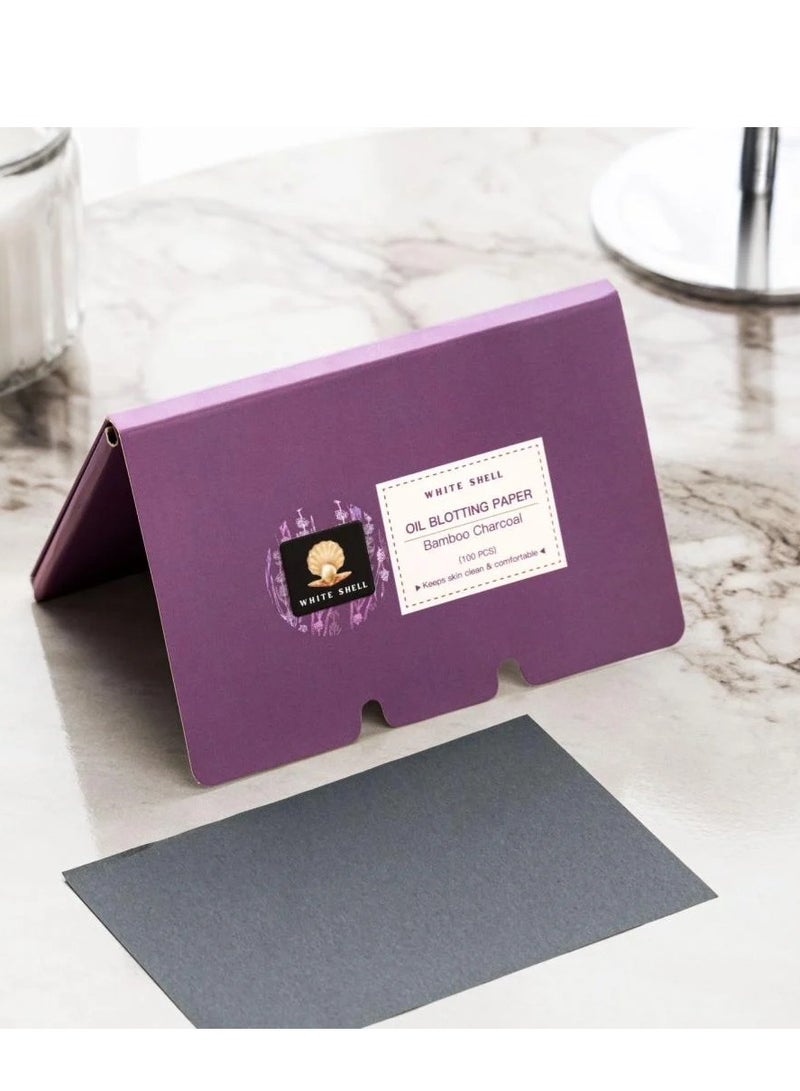 white shell Facial Oil Blotting Wipes 100 Pieces - Image 4