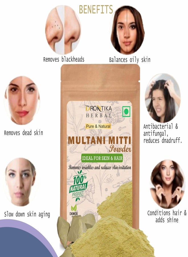 Drontika Wild & Pure 100% Pure Multani Mitti Powder (Fuller's Earth) Skin Face Clays (200g) - Image 5