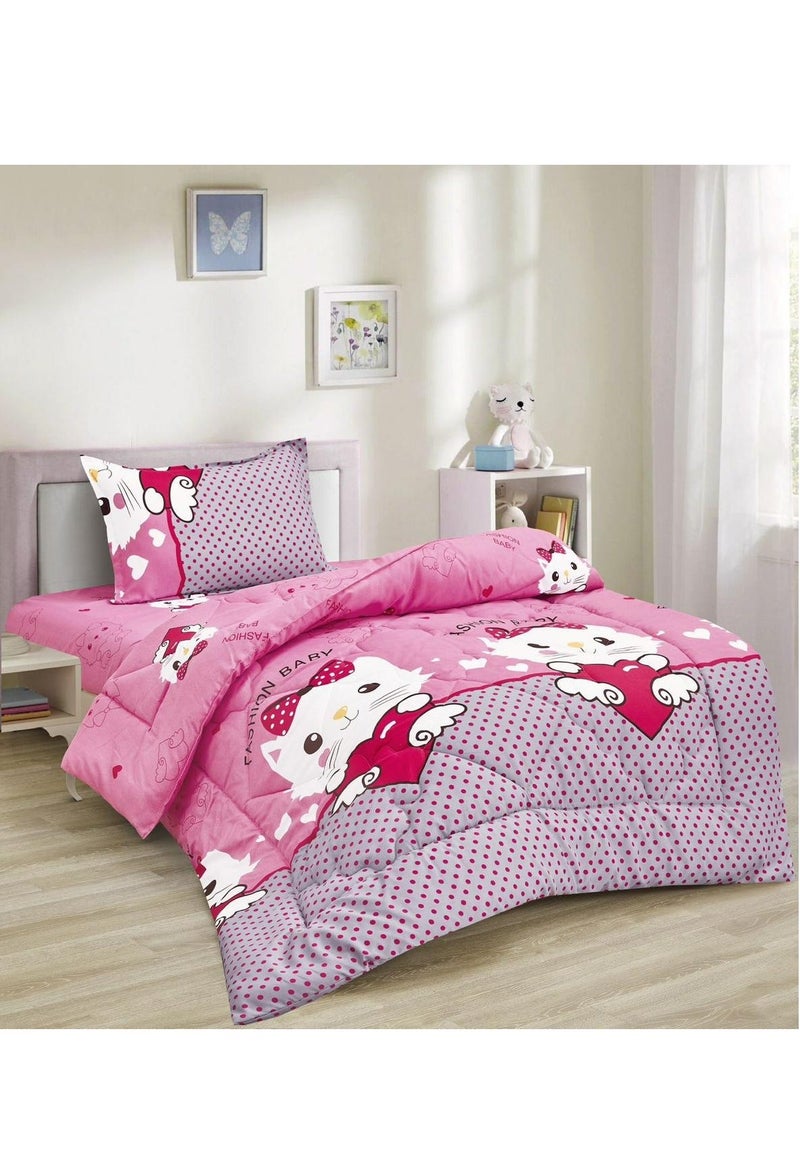 Ming Li Baby Bed Sheet Set, 3-Piece Microfiber Middle Filling Quilt Set, Full Fitted Sheet 120x200+35, Quilt 170x200, Pillowcase 50x80cm - Image 1
