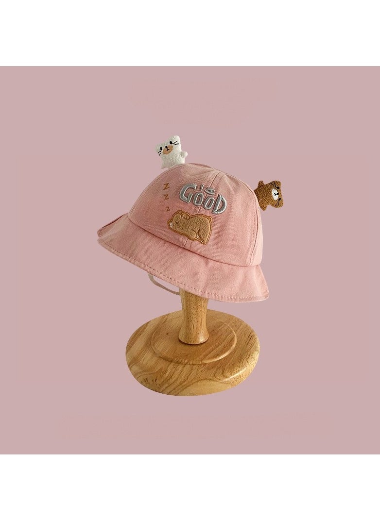 KUYING Pink series Children's Travel sun Protection and Sunshade Fisherman hat 
