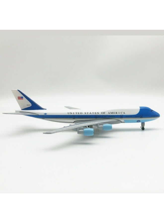 عام 20 سنتيمتر سبيكة طائرة منضدية عرض نموذج 1: 200 مقياس الولايات المتحدة سلاح الجو واحد B747 طائرة نموذج زخرفة لعبة الأثاث الديكور مجموعة الهدايا - Image 4