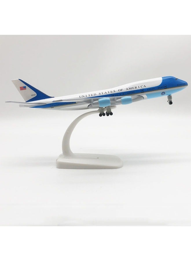 عام 20 سنتيمتر سبيكة طائرة منضدية عرض نموذج 1: 200 مقياس الولايات المتحدة سلاح الجو واحد B747 طائرة نموذج زخرفة لعبة الأثاث الديكور مجموعة الهدايا - Image 1