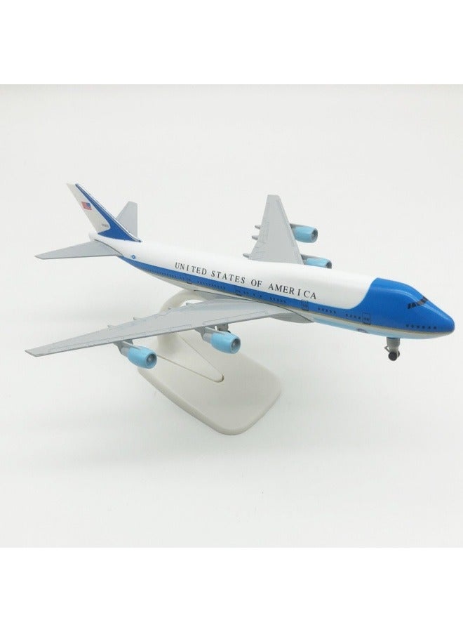 عام 20 سنتيمتر سبيكة طائرة منضدية عرض نموذج 1: 200 مقياس الولايات المتحدة سلاح الجو واحد B747 طائرة نموذج زخرفة لعبة الأثاث الديكور مجموعة الهدايا - Image 3
