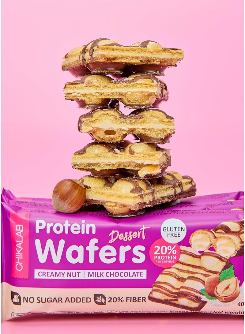 Chikalab Protein Wafer Bar | 20% High Protein Wafer Snack | Fitness Protein Sweet Treat for Muscle Recovery & Daily Protein Intake | Gym Snack, Post-Workout, Snack 40g – Creamy Nut Dessert Milk Chocolate - Image 3