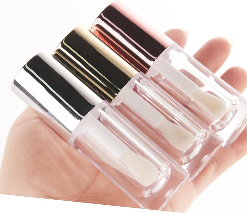 COSIDEA 50pcs Empty Round Silver 6ml big doe foot wand lip gloss tubes for DIY lipgloss lipgloss tube containers with thick wands, Rose Gold, Modern, Trendy Rose Gold - Image 4